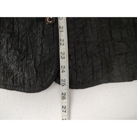 Chicos Size 2 Tweed Blazer Standard Sz L-12  BlackRayon Blend hints of Sparkle - Picture 4 of 4